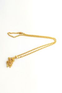 24k pendente a pendente reale giallo solido fine oro oro finitura autentica cz gioiello dettagliato 3d buona fortuna USA Dragon Flat Chain Necklace2810777