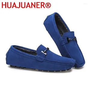 Casual Shoes Marke Winter verkaufen Moccasins Männer Slebringe hochwertige echte Lederflats warm warmes Plüsch Fahren großer Größe 38-47