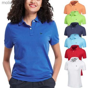 Frauen T-Shirt 100% Baumwolle Polo Neck T-Shirt Womens Sommer Polo Shirt T-Shirt Casual Short Sleeved Sportswear Damen Slim Fit Top Plus Size S-4XLWX