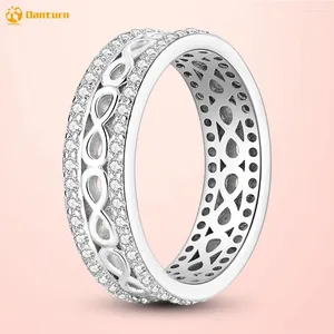 Anelli a grappolo Danturn 925 Sterling Silver Eternal Ringe Eternal Women Regalo per la produzione di gioielli