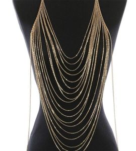 Ювелирные изделия для кузова мода золотой цвет тела для живота талию ожерелье для жгута Женское сексуальное бикини многослойное колье для тела T2005087000017