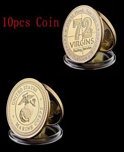10pcs SMC Desafio Coin Craft United States Marine Corps 72 Virgin Morale Coin Service Dating Gold Plated Badge9391165
