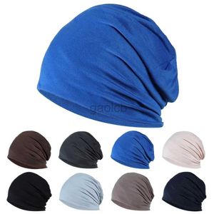 Czapki czapki/czaszki wiosenne czapki jesienne czaszka czapka worka unisex solid elastyczne cienkie ochronne taniec uliczny Brimless Brime Brime Beanie Hat Fear D240429