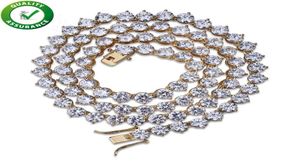 Biżuteria hip -hopu lodowane łańcuchy luksus designer naszyjnik złoty tenis mężczyzna bling diamentowy naszyjnik kubański link styl uroki akcesoria 1986050