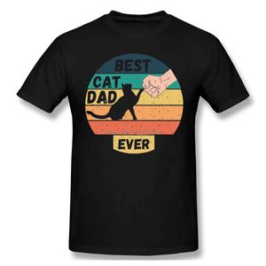 Erkek Tişörtleri Aşk Baskı Pamuk T-Shirt Camiseta Hombre Komik En İyi Kedi Baba Şimdiye Kadar Erkekler Moda Strtwear Gömlek Hediyesi T240425