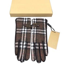 Five Fingers Gloves Womens Fashion Plaid Gloves Autumn Winter Thicken Glove Top Quality Luxury Accessories Women Outdoor Windproof5229710