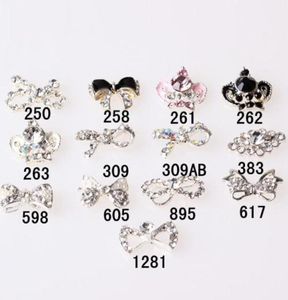 Nail Art Supplies 50pcslot Big Size Nail Tips Dangle Jewelry Art Decoration 3d Nail Bows Decoration Metal7778891