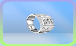 Yamini Original 925 Sterling Silver Wedding Ring Luxury 1 karat 6mm Cz Diamond Men ring smycken gåva MJZ01249069788606876
