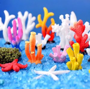 6pcs Resin coral miniature figurines terrarium bonsai resin craft fairy garden gnome Micro Landscape Cake decoracion jardin2892439