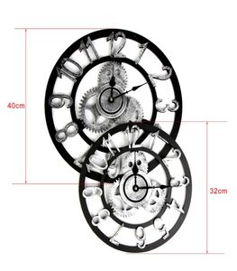 Relógio romano vintage Relógio retro europeu Relógio de parede Europeu Steampunk Wall Decoration Home Decoration Modern Design 3D Wall Clock 2019 Y4326896