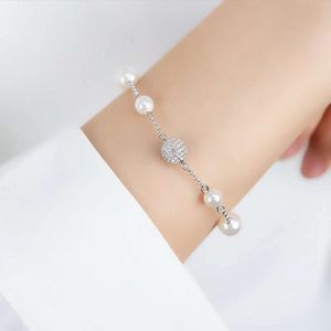 Swarovskis Bracelet Designer Mulheres Moda de luxo de qualidade original Crystal Simple Full Diamond Pearl Bracelet Womens Sweet Pearl Bubble Magnetic Bracelet