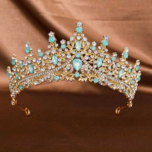 Tiaras 6 colori AB Crystal Opal Crown Crown for Women Wedding Girls Birthday Fashion Fashion Eegant Crown Capelli Accessori per capelli