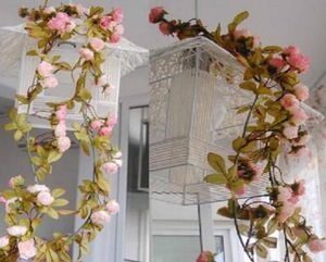 22 m di seta artificiale rosa fiore falsa caduta gialla foglia appesa a ghirlanda piante per la casa decorazione floreale per matrimoni GB709074651