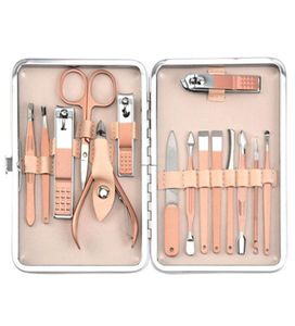 Set di manicure set di pedicle domestiche set per unghie clipper in acciaio inossidabile strumenti per unghie professionali con custodia da viaggio kit8237583