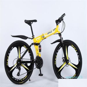 Cyklar den nya trenden Folding Bike 26 tum 21 Speed ​​Three Knife Carbon Steel Mountain Racing Men and Women Cycling Racing6 Drop Delivery Dh6yi