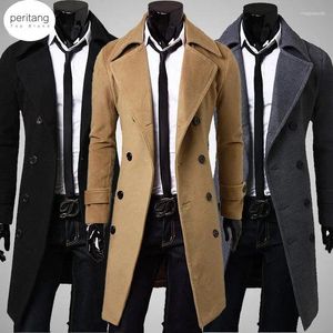 Męski okopa płaszcza marka mody jesienna kurtka długa płaszcz Wysokiej jakości samokultowa