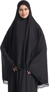 Ethnische Kleidung Frauen eleganter Hijab -Spitze Trim Nahen Osten islamischer Gebet Schleier Headcover Kopftuch