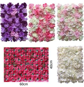 3d 40x60cm DIY Seda Artificial Rose Flower Wall para decoração em casa Castas do chá de bebê Cenário de casamento Decoração de cabelo de salão5680167