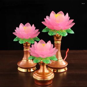 Candle Holders 1Pc Colorful Simulated Candlestick Lantern Buddhist Hall Utensils Temple Sacrifice Pray For Auspiciousness Ensuring Safety