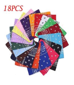 18pc halsduk för kvinnor dussin paisley bandanas multi färgade set cowboy bandanna huvud halsduk dubbelsidig ny storlek55cmx55cm y2010078933492