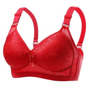 Bras de grande porte fino fino fino lingerie respirável confortável reunida em um sutiã de sutiã ajustável Women sem sutiã Y240426