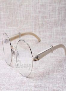 2017 Nya retro runda glasögon 7550178 Hornvita glasögon Män och kvinnor Spectacle Frame Glasses Storlek 5522135mm8729652