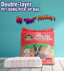 DoubleLayer Poops Сбор мешки с открытой портативной коллекцией Pet Poop Sicker одноразовый собачьи экскременты сбора мусора уборка 3492985