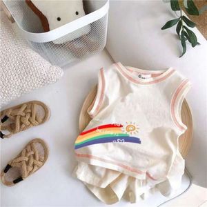 Childrens Vest Set Summer Baby Boys And Girls Young Fashionable Two Piece Set Handsome Sleeveless Top And Shorts