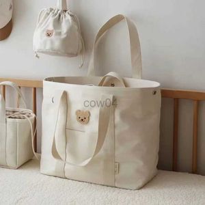 Blöja väskor koreanska stil blöja väskor för baby mamma väska söt duk handväskor babyartiklar arrangör blöja caddy väska moderskap väska mamma barn d240429