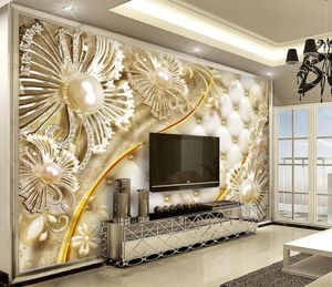 Custom Abstract Painting 3D Stereoscopic Diamond flower Modern 3D Wallpaper For Living room Decorative Paintings3551933