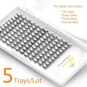 Falsos cílios Aguud 5 bandejas de fãs de volume pré -fabricados Lash Raiz estreita Share Stem Russian Eyelash Extensions Pre Made Made Extension6823998