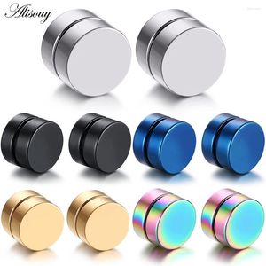 Orecchini per borchie Alisouy 2pcs Mens Punk Strong Magnet Ear Set non piercing Regalo falso per il fidanzato Evita Gioielli