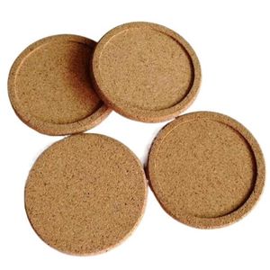 200st Classic Round Plain Cork -kustunderlägg dricker Vinmattor Cork Mat Drink Juice Pad For Wedding Party Gift Favor1445311