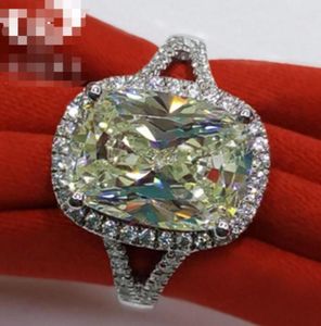 385 CT Katı 925 Sterling Gümüş Evlilik Yıldönümü Moissanite Sona Sarı Elmas Yüzük Nişan Band Fine Tweelry Erkek Kadınlar5411191