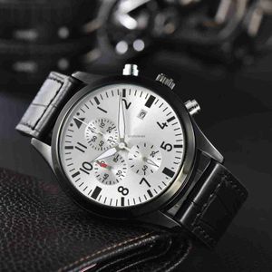 2024 New Mens Full Function Business Watch Quartz Night Light Calendar Fashion Belt Mens Watch 211