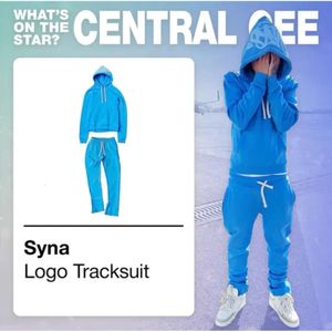 Syna World Trackuit Mens Set Designer Pullover Set Pullover Cool Y2K Streetwear Swarthirt pantaloni a maniche lunghe grigio grafico con cappuccio da equipaggio 467