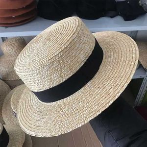 Breitkrandhelte Bucket Hats Classic Beach Hut Ribbon Ruderhut Breiter Krempe Sommer Sonnenhut Damen Weizen Str c Kentucky Dey Hut J240429