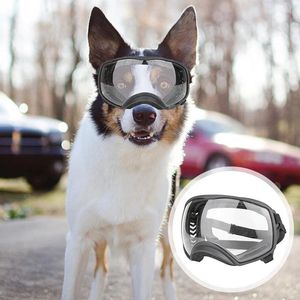 Hundkläder anti UV -cykel solglasögon Justerbar elastisk remmen andningsbara husdjursglasögon för små medelstora hundar Skidåkning Ourdoor Pets Supplie