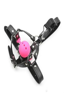 Harness Mouth Gags Large BDSM Bondage Silicone Ball Gag with Nose Hook Fetish Play Toys Slave Torture Restraints for Housewife3006509