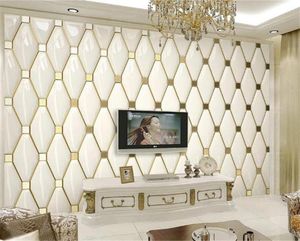 Niestandardowy prosty 3D Modern Wallpaper Treedimensional Luksusowy prosty europejski złoty telewizor Tło Tło Wall HD Piękna tapeta3254576