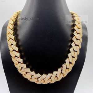 Bustdown S925 Diamond Custom Cuban Link Chain Vvs Moissanite Iced Out Gold Plated Necklaces Cuban Link Chain