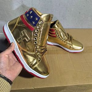 T Trump tênis de basquete masculino Sapatos casuais The Never Surrender High-Tops Designer 1 TS Executando o Gold Silver Custom Men Custom Sneaker Sports Sports Tennis F01