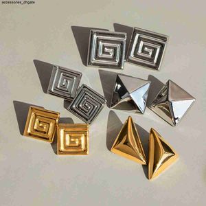 women Designer earrings Shiny Gold knot plated geometric square earrings fashion for earrings stud cute everyday wear jewelry
