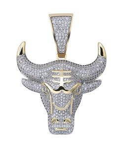 TopGrillz Bull Demon King Gold Silver Color Chain Iced Out Pingente Men com Chain Tennis Chain Hip Hoppunk Jóias de moda Y207916389