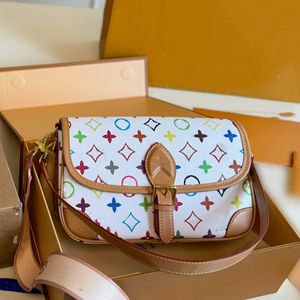 24ss Kobiety Klasyki kwiat powinien bufor skórzane przekątna torba na crossbody dla kobiet luksusowy designerski torebka uchwyt na karty na zewnątrz portfel podróży Messenger 25 cm