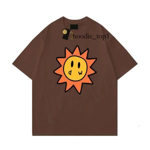 Topp t -skjorta kvinna män drog designer t shirt smiley sol spelkort tee t shirt grafisk tee drog drog sommarkläder kort ärm avslappnade skjortor 9357