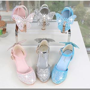 Zapatos ni Agirl Leather Shoes Girl Sandals Former Princess Shoes Shoes Crystal High Highrens Childrens Girls Mary Jane 240509