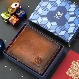 財布の誕生日ギフトウォレットメンズ本物のレザーショートアンチ盗難アンチ盗難マルチカードヘッドソフト