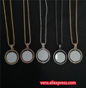 Pendant Necklaces Sublimation Blank Round Shape Pendants Transfer Printing Jewelry Consumables Two Sided 10 pcslotPendant3182996