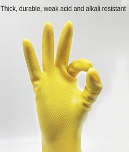 Guanti usa e getta femminile per lavaggio di piatti039 di manzo ispessito di manzo in latex in plastica in gomma di plastica resistente di manodopera impermeabile protezione del lavoro impermeabile 7083881